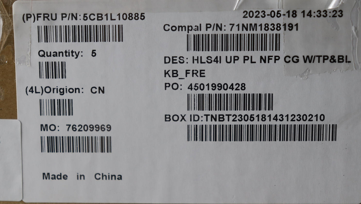 Lenovo Cover Uppercase_Fra C82Xd Nfp - 5CB1L10885