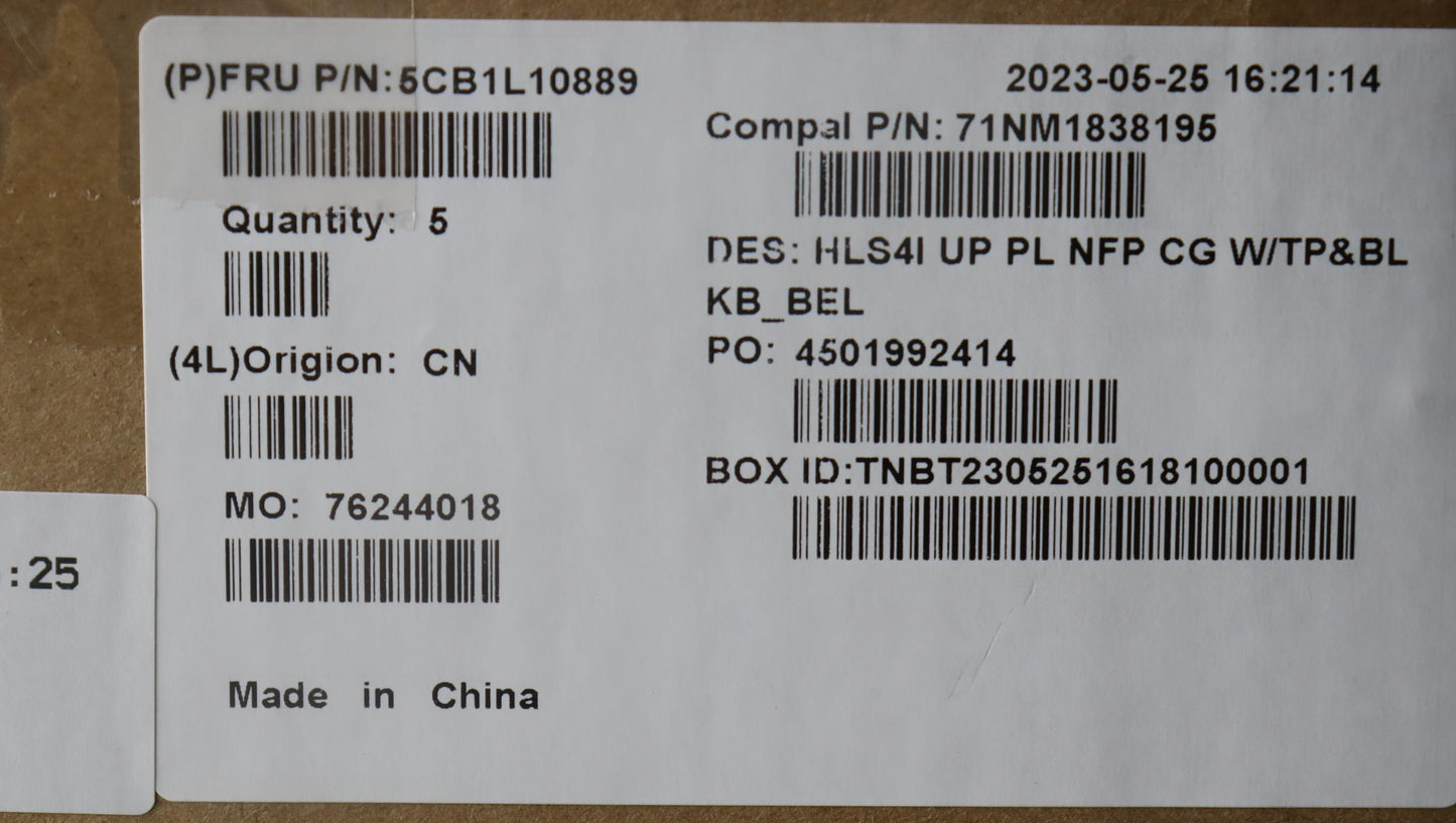 Lenovo Cover Uppercase_Bel C82Xd Nfp - 5CB1L10889