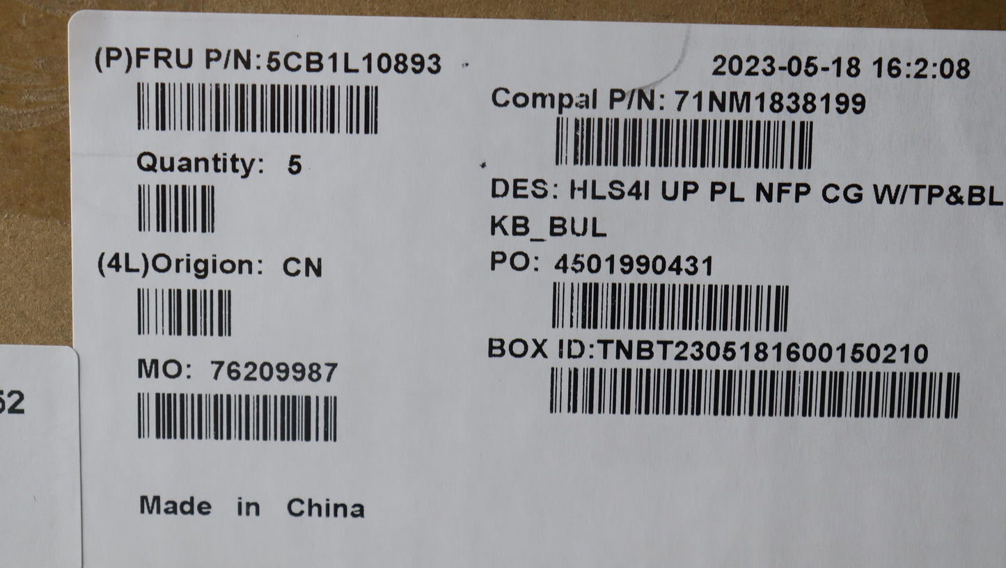 Lenovo Cover Uppercase_Bul C82Xd Nfp - 5CB1L10893