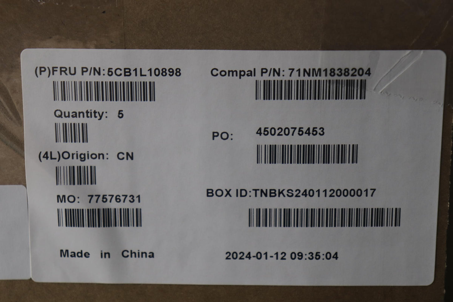 Lenovo Cover Uppercase_Eng C82Xd Nfp - 5CB1L10898