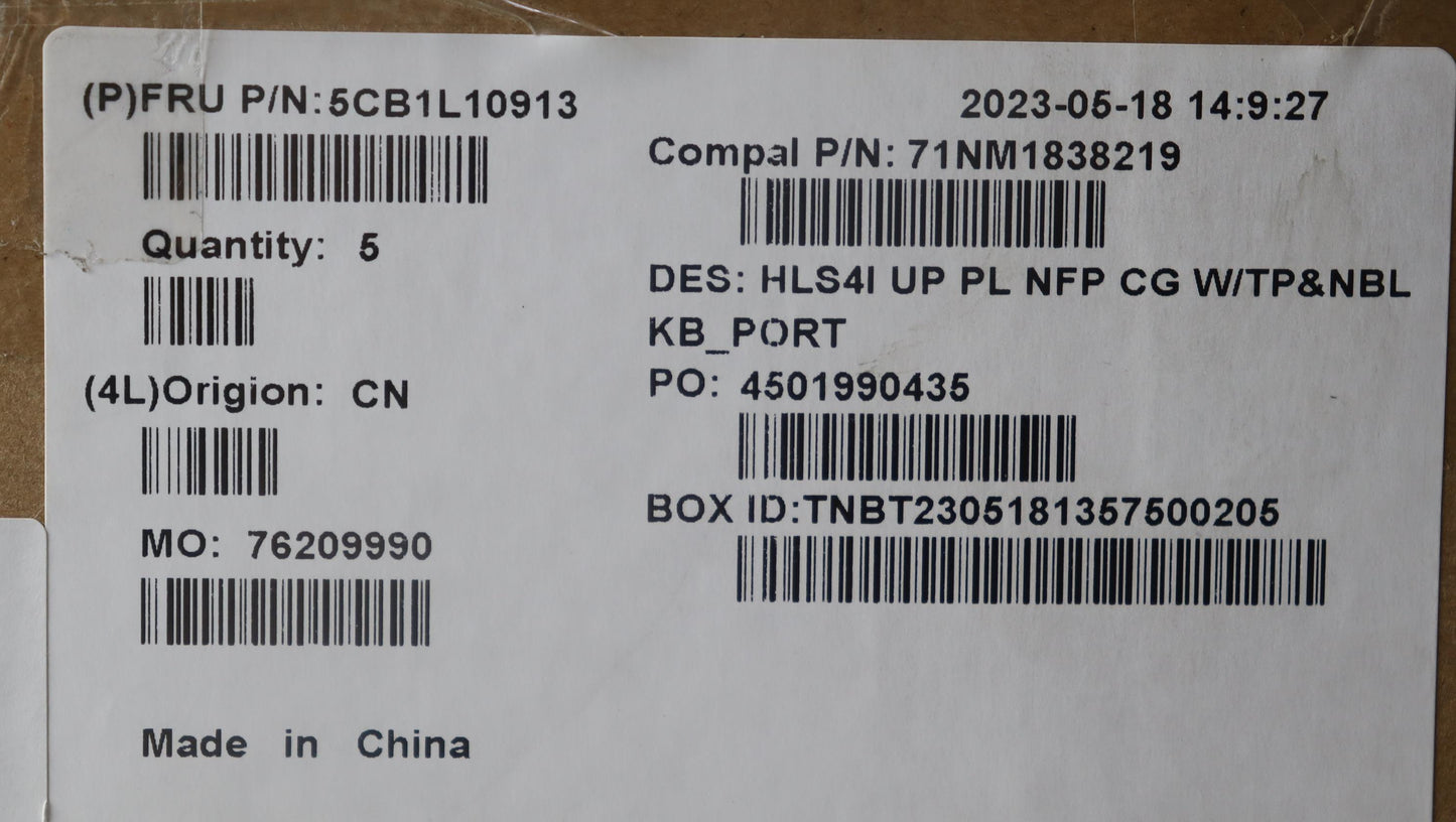 Lenovo Cover Uppercase_Por C82Xd Nfp - 5CB1L10913
