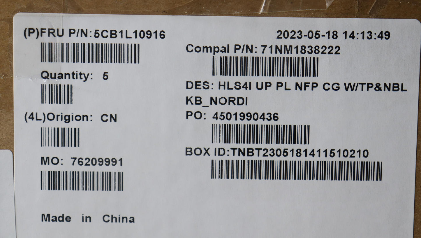 Lenovo Cover Upcase_Nordic C82Xd Nfp - 5CB1L10916