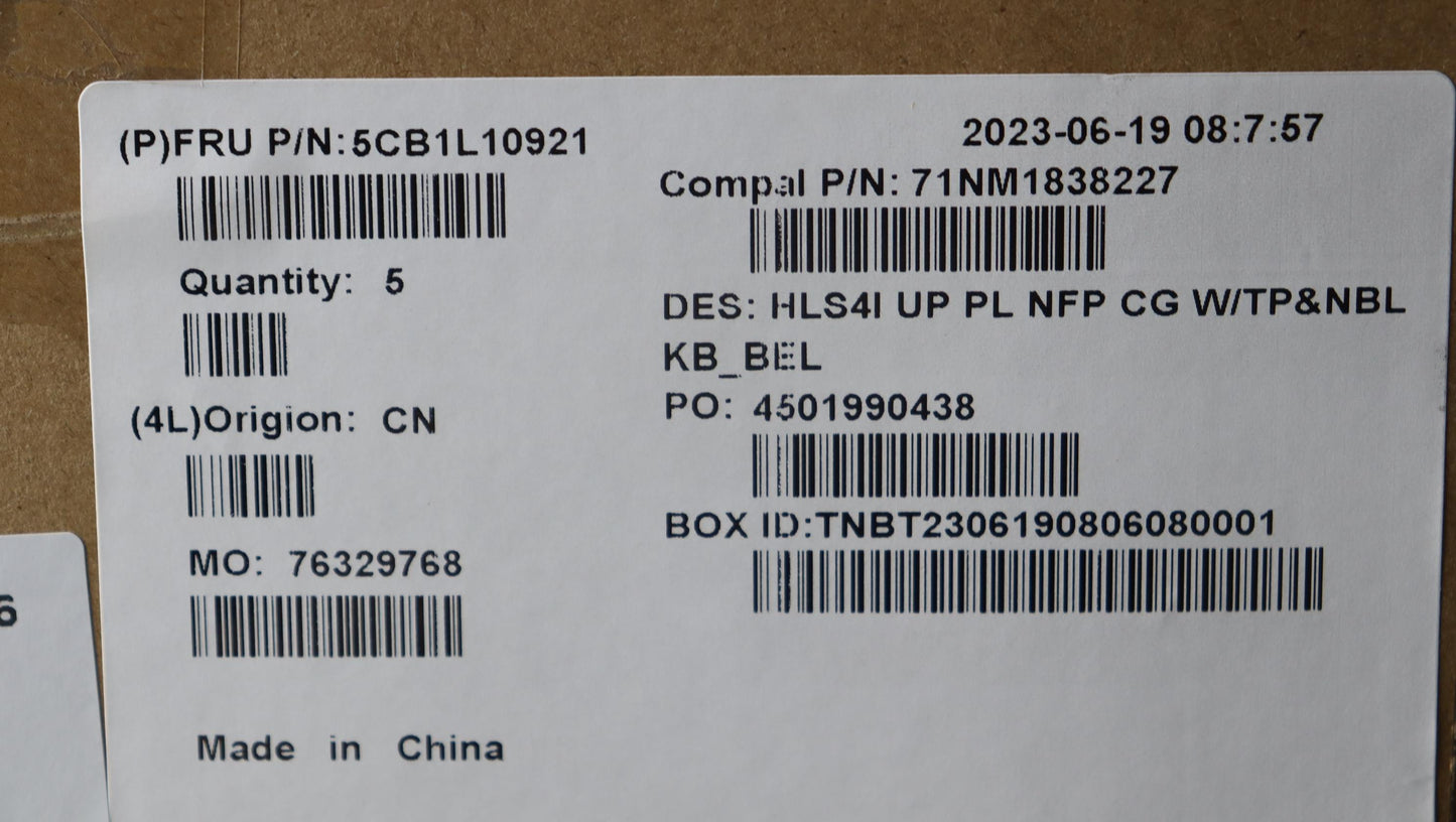 Lenovo Cover Uppercase_Bel C82Xd Nfp - 5CB1L10921