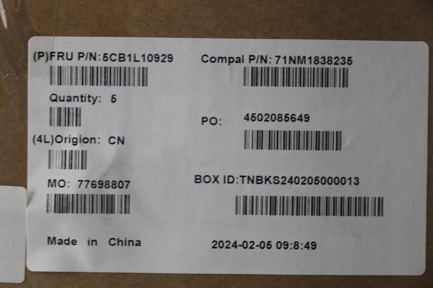 Lenovo Cover Uppercase_Eng C82Xd Fp A - 5CB1L10929