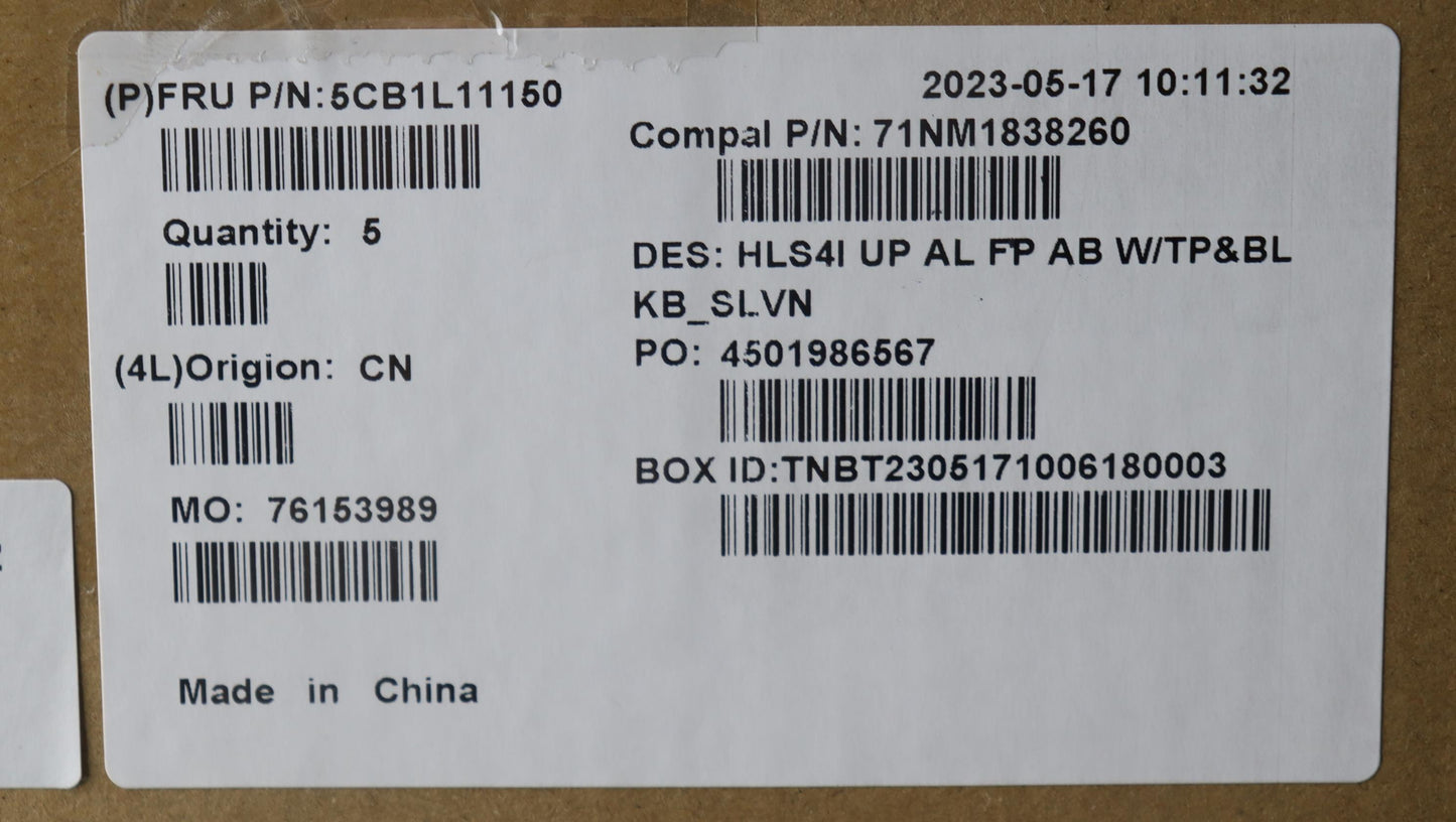 Lenovo Cover Uppercase_Slv C82Xd Fp A - 5CB1L11150