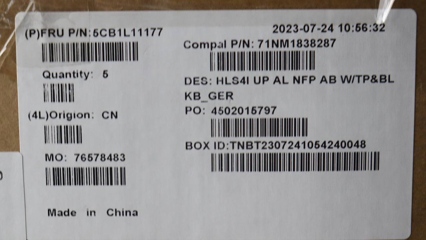 Lenovo Cover Uppercase_Ger C82Xd Nfp - 5CB1L11177