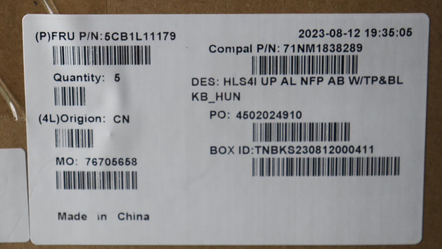 Lenovo Cover Uppercase_Hun C82Xd Nfp - 5CB1L11179