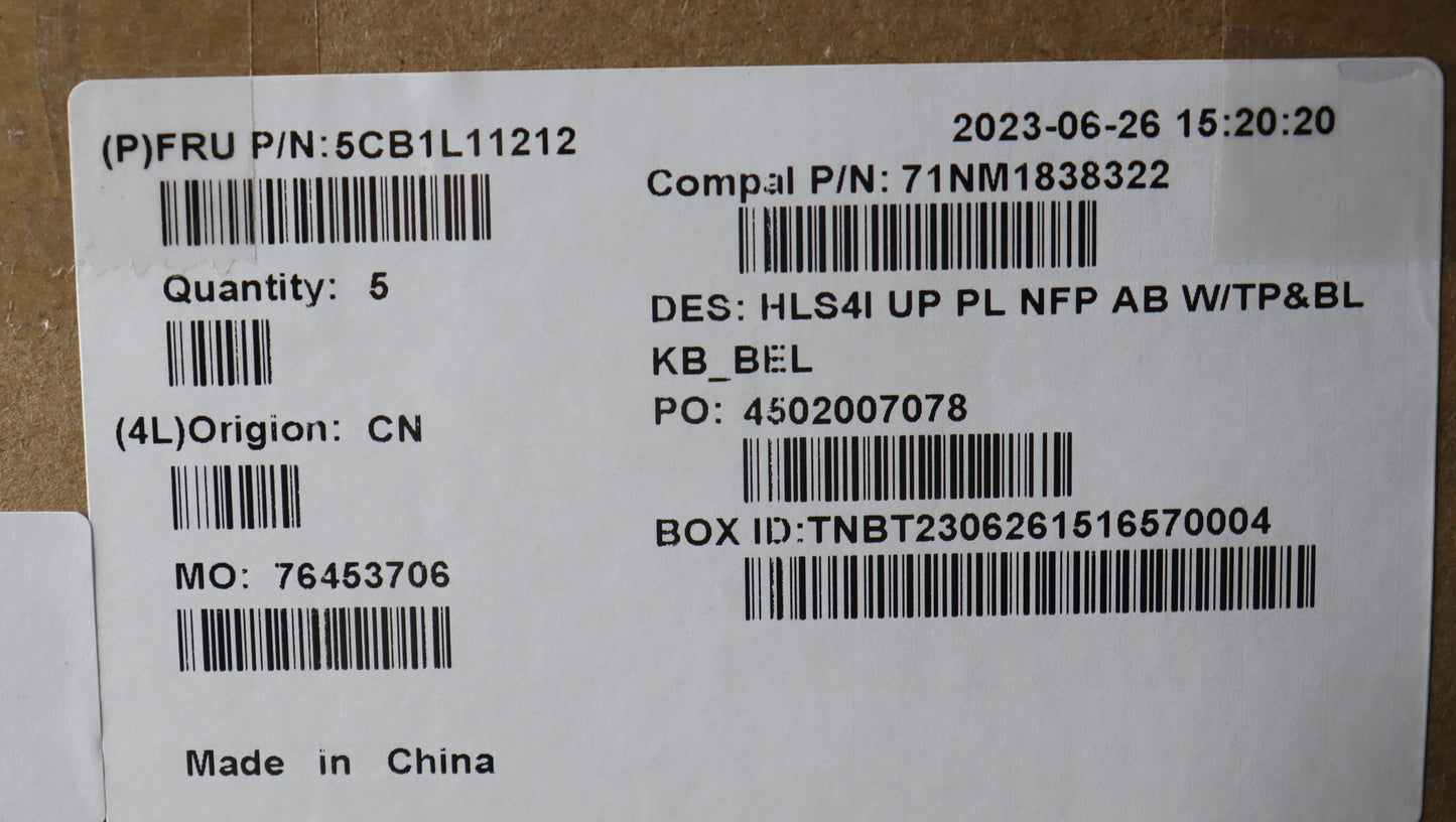 Lenovo Cover Uppercase_Bel C82Xd Nfp - 5CB1L11212
