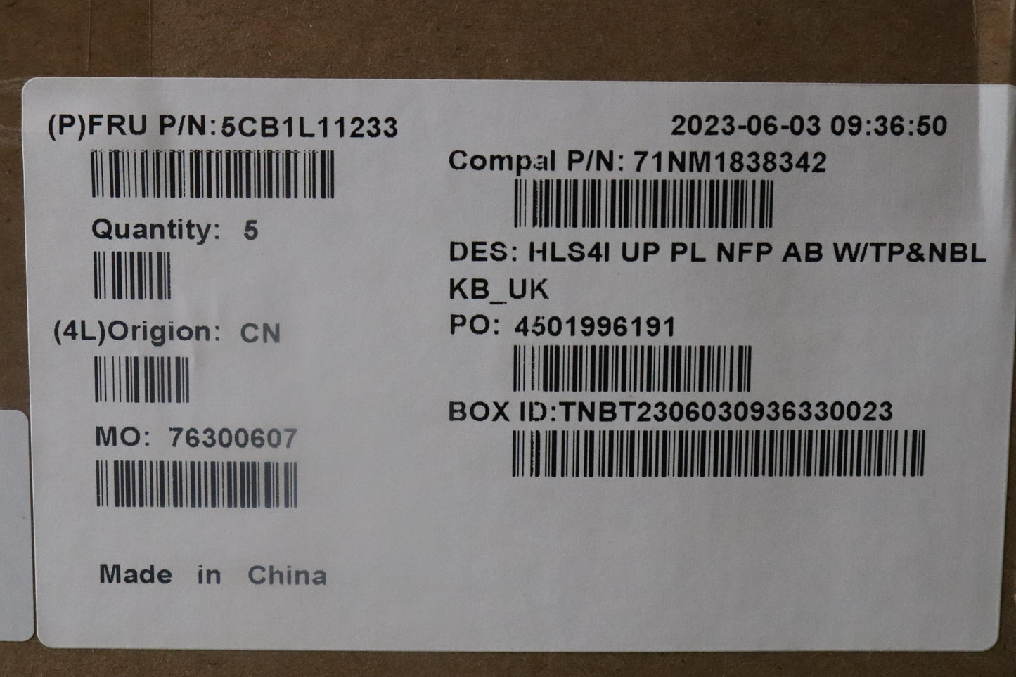 Lenovo Cover Uppercase_Uke C82Xd Nfp - 5CB1L11233