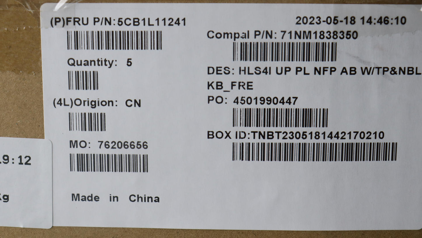 Lenovo Cover Uppercase_Fra C82Xd Nfp - 5CB1L11241