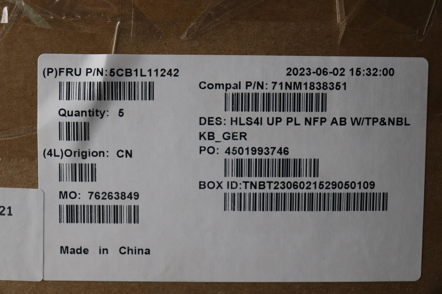 Lenovo Cover Uppercase_Ger C82Xd Nfp - 5CB1L11242