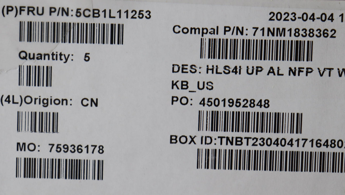 Lenovo Cover Uppercase_Eng C82Xd Nfp - 5CB1L11253