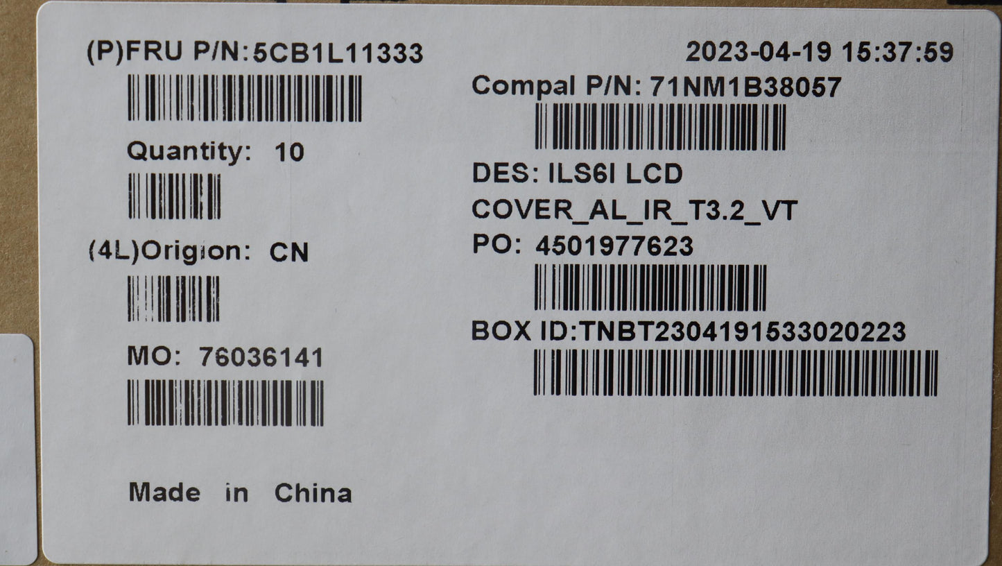 Lenovo Cover Lcd Cover W/Ant C82Xf T3 - 5CB1L11333