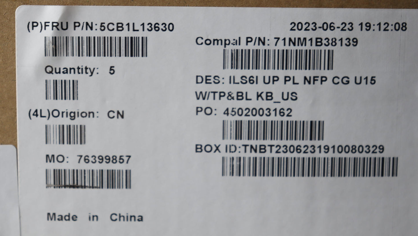 Lenovo Cover Uppercase_Eng C82Xf Nfp - 5CB1L13630