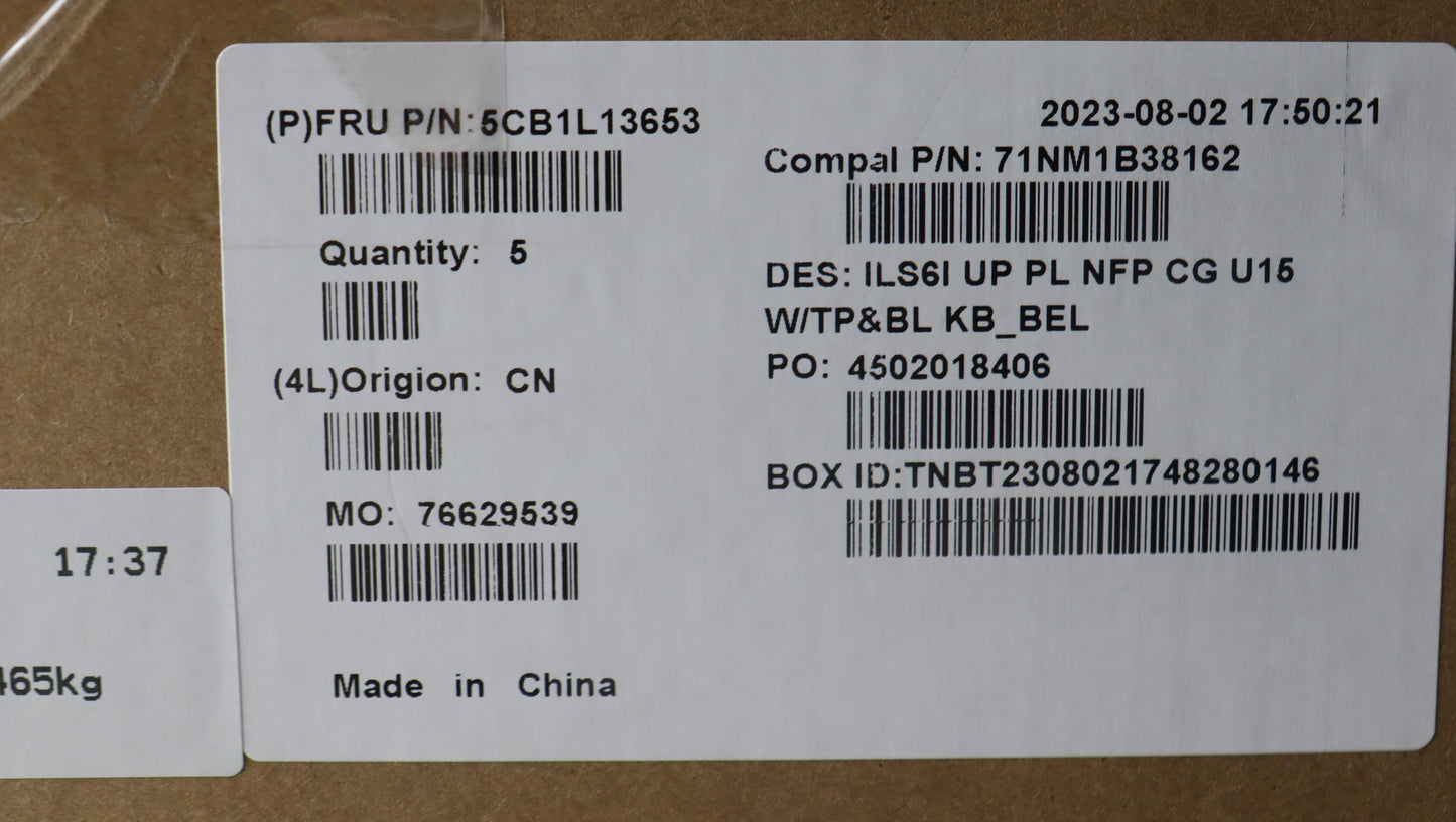 Lenovo Cover Uppercase_Bel C82Xf Nfp - 5CB1L13653