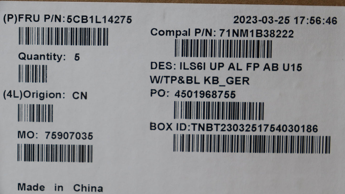 Lenovo Cover Uppercase_Ger C82Xf Fp A - 5CB1L14275