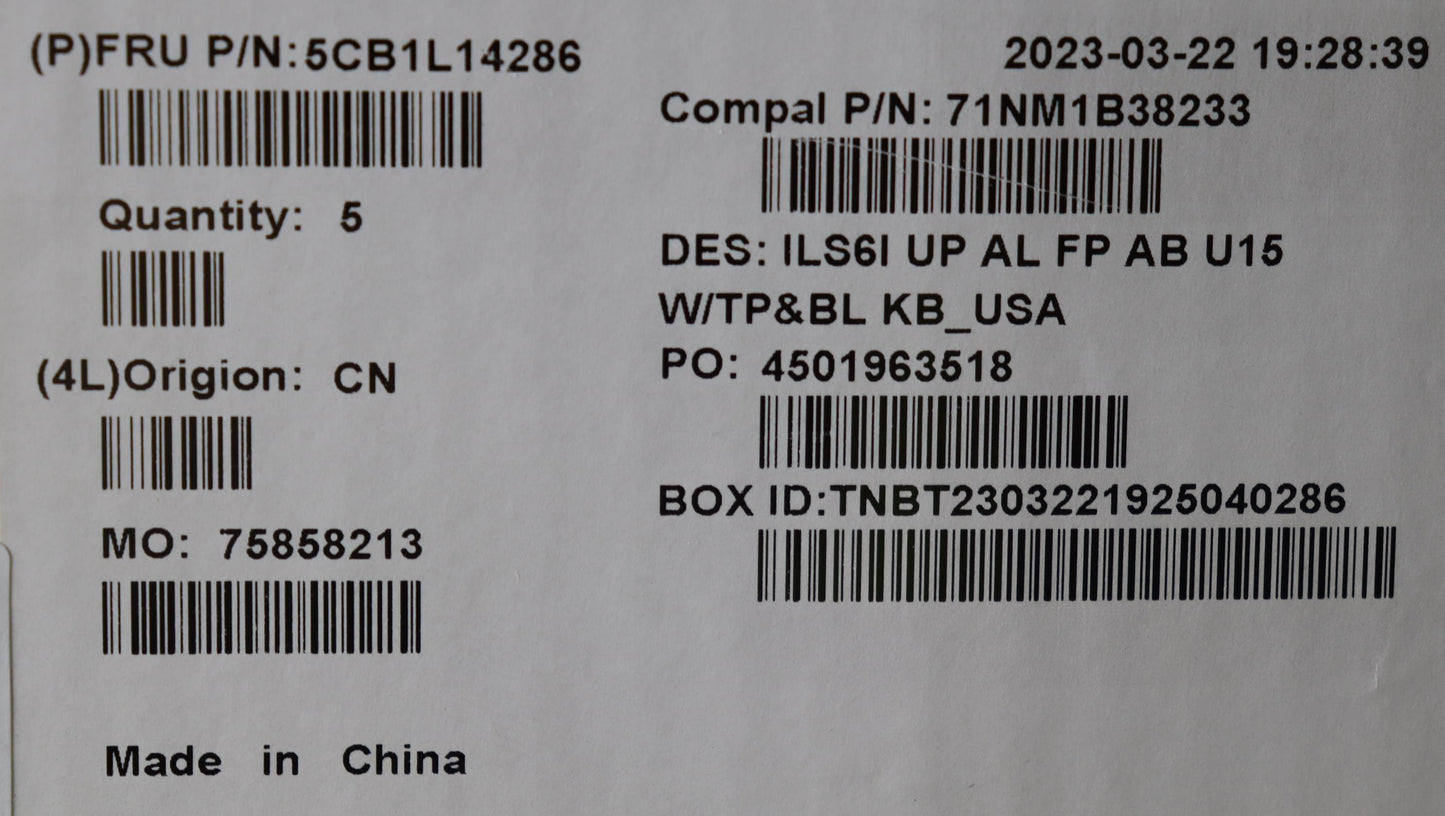 Lenovo Abyss Blue Backlit Keyboard with C-Cover, USA English, with Fingerprint Sensor - 5CB1L14286