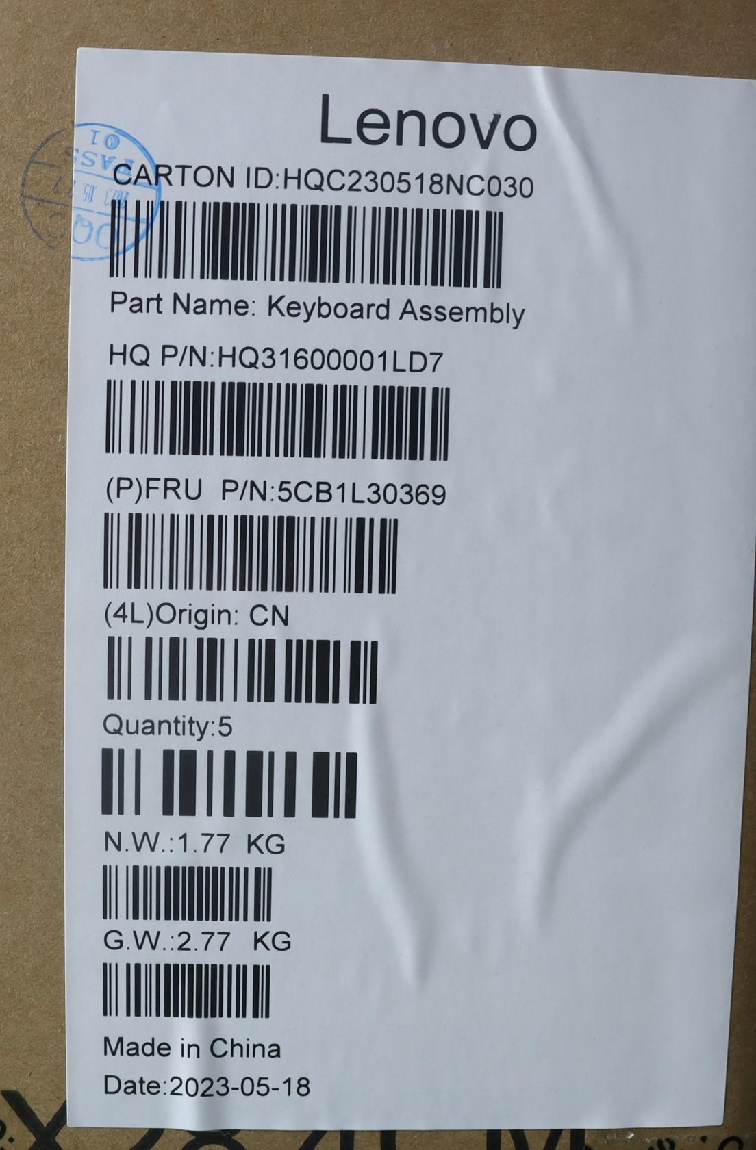 Lenovo Cover Upper Case Assembly Fra - 5CB1L30369