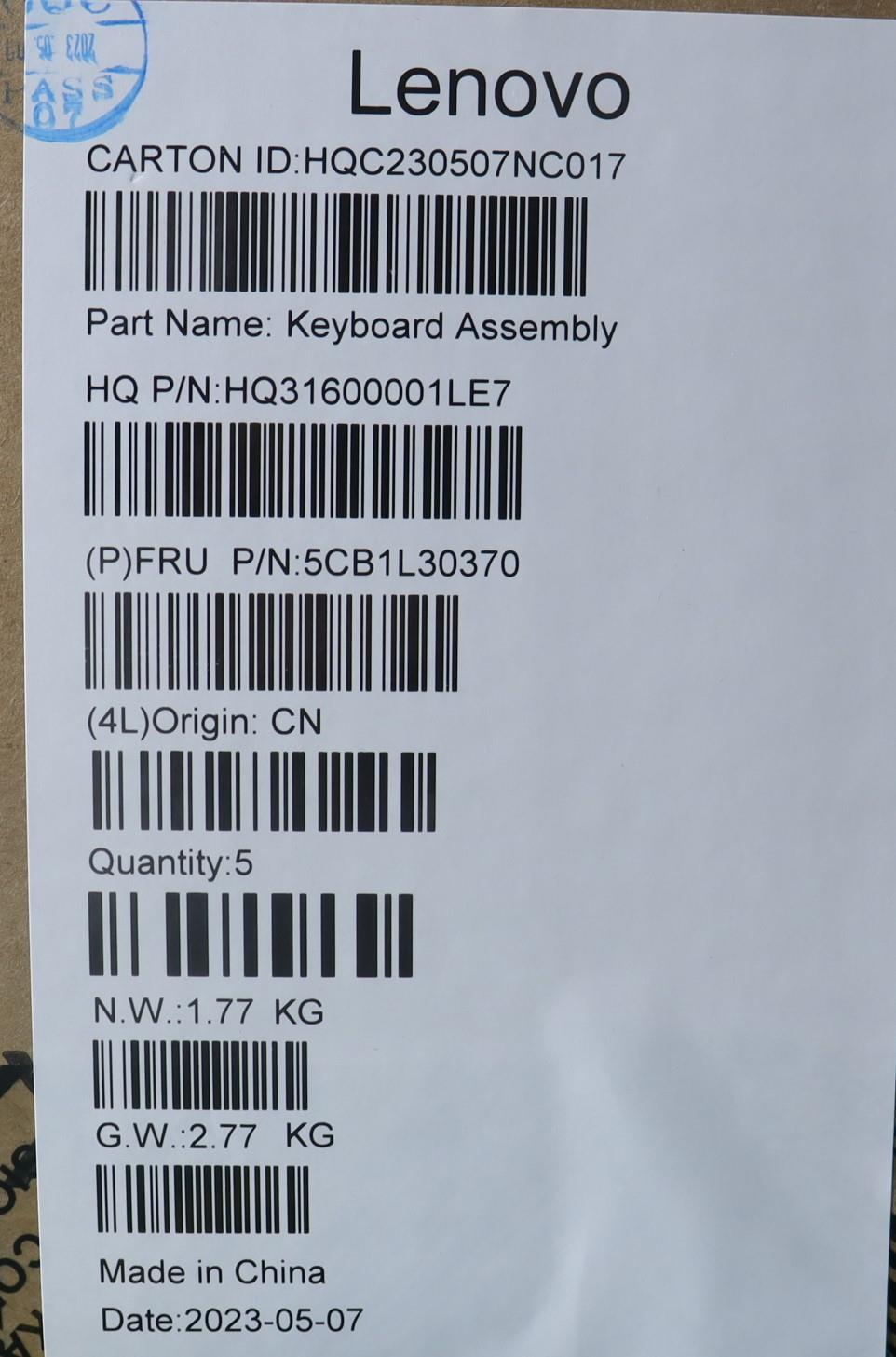Lenovo Cover Upper Case Assembly Ger - 5CB1L30370
