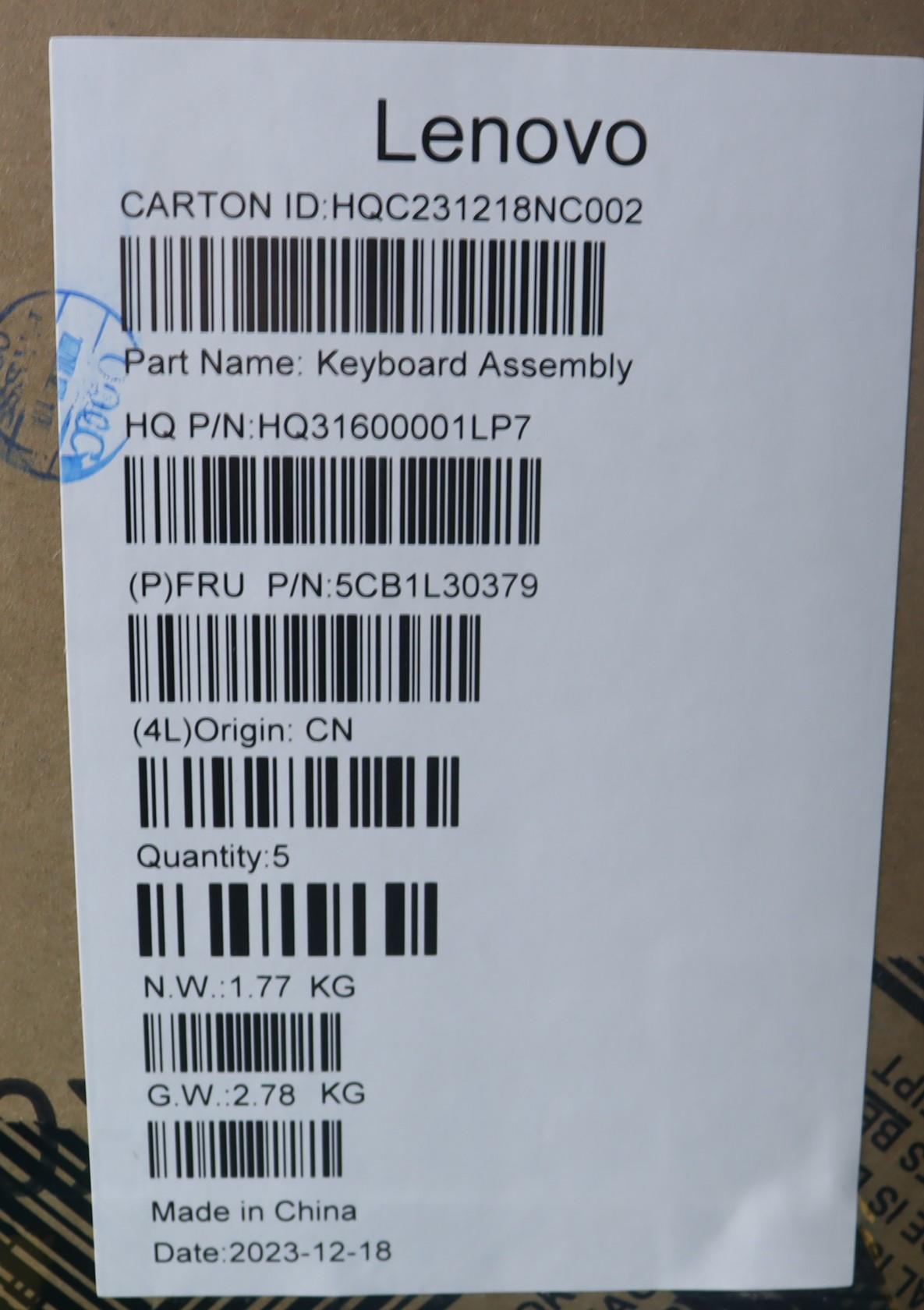 Lenovo Cover Upper Case Assembly Jpn - 5CB1L30379