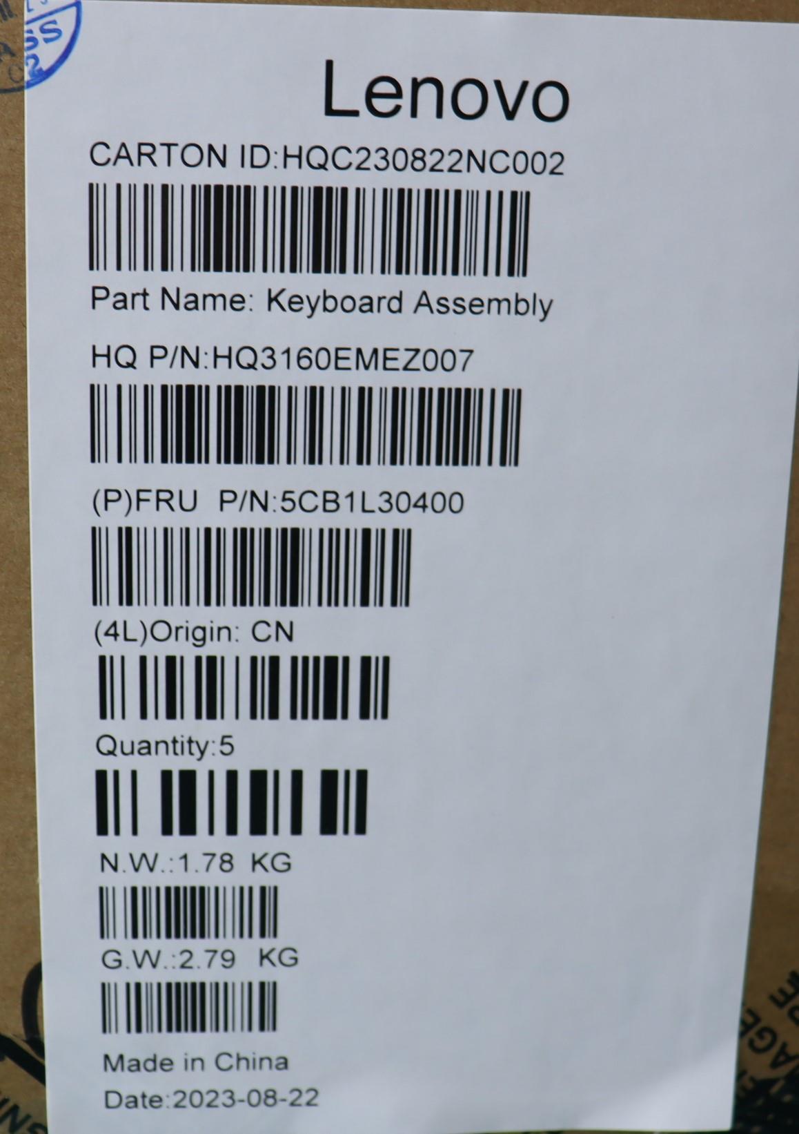 Lenovo Cover Upper Case Assembly Fra - 5CB1L30400