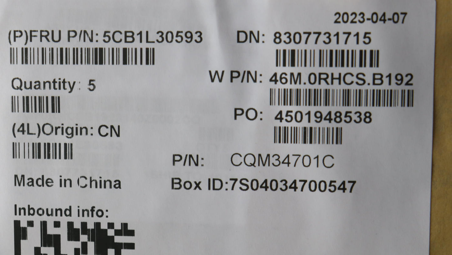 Lenovo Cover Upper Case Assembly Eng - 5CB1L30593