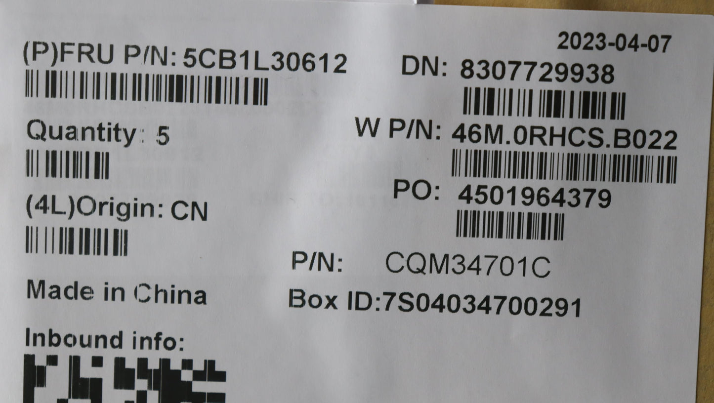 Lenovo Cover Upper Case Assembly Hbw - 5CB1L30612