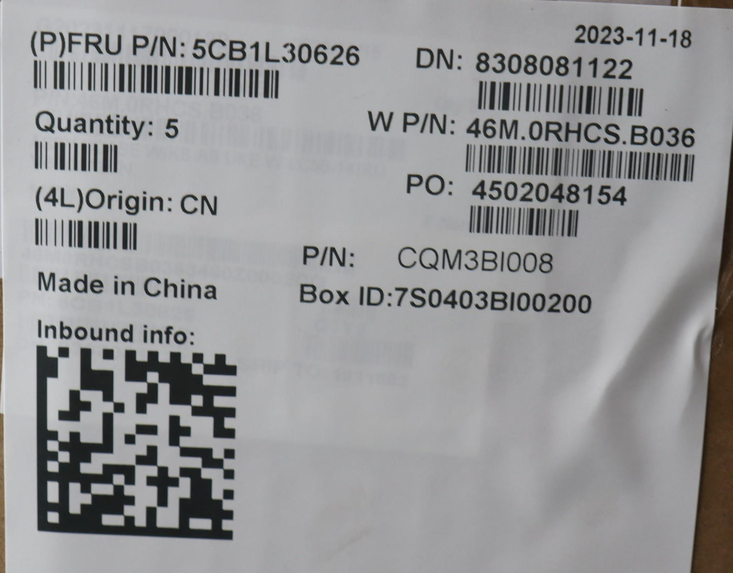 Lenovo Cover Upper Case Assembly Uke - 5CB1L30626