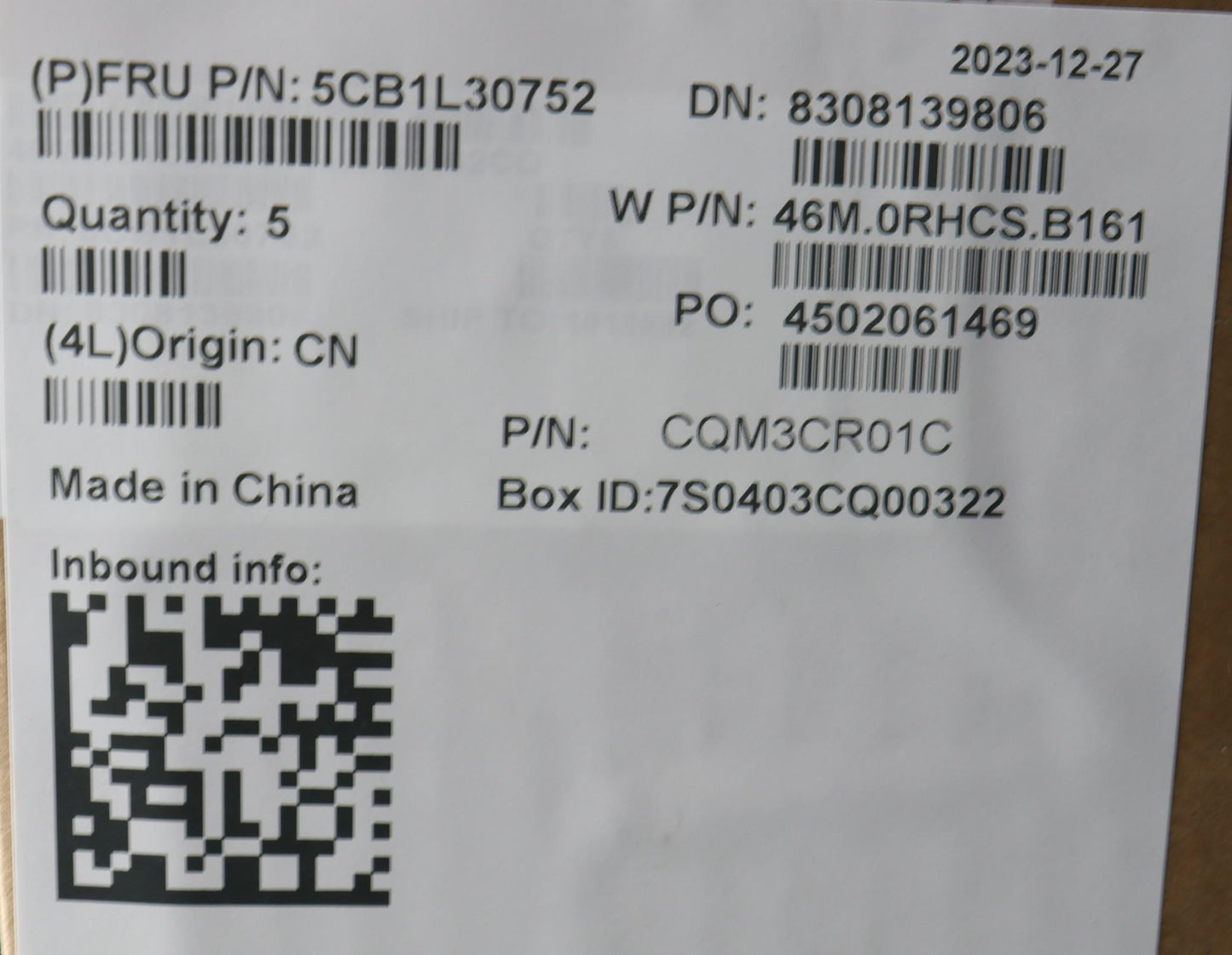 Lenovo Cover Upper Case Assembly Eng - 5CB1L30752