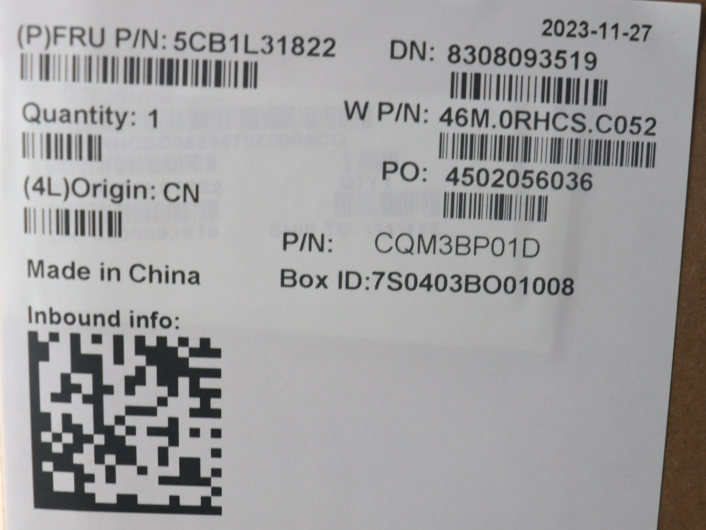 Lenovo Cover Upper Case Assembly Hbw - 5CB1L31822
