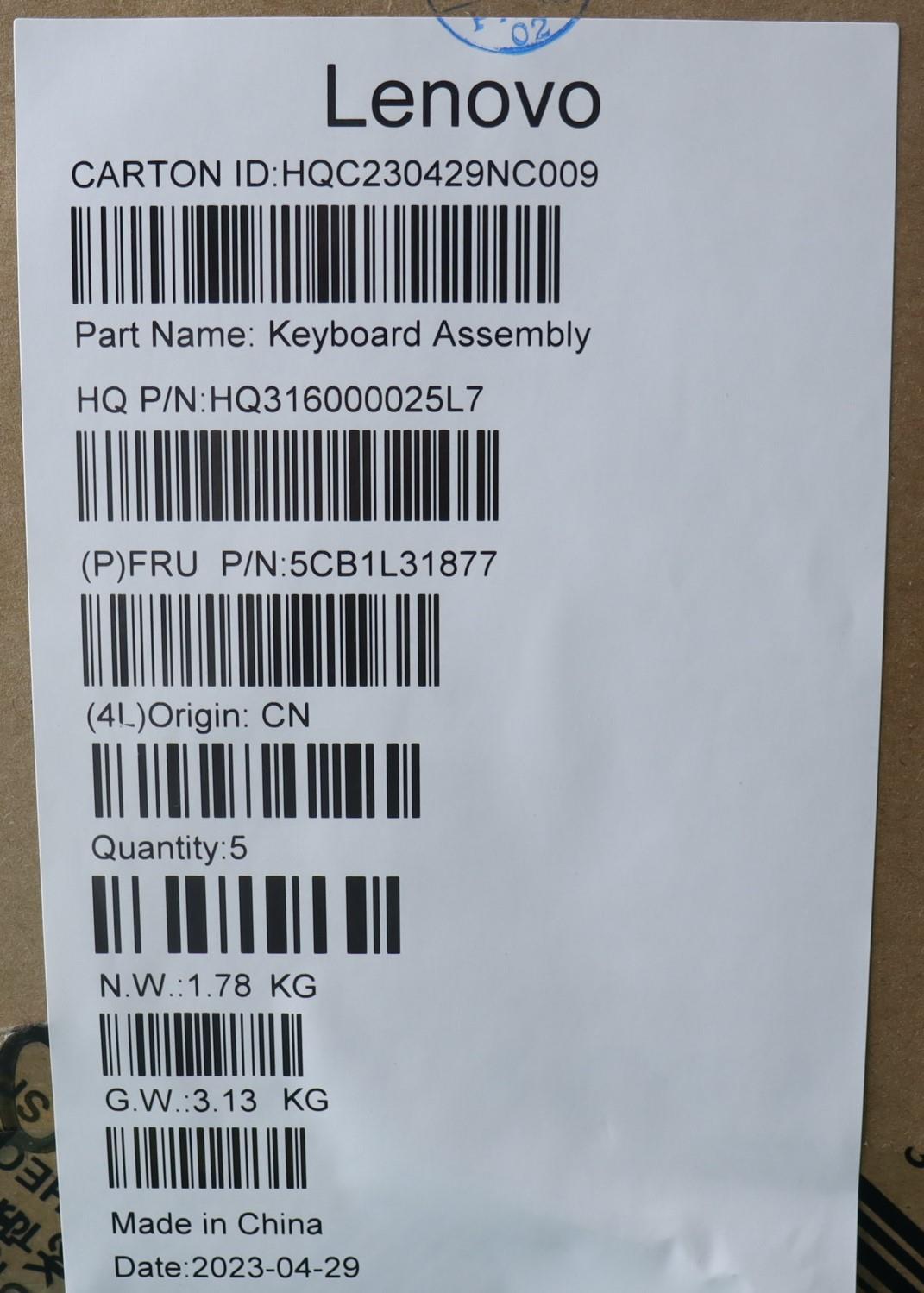 Lenovo Cover Upper Case Assembly Ger - 5CB1L31877
