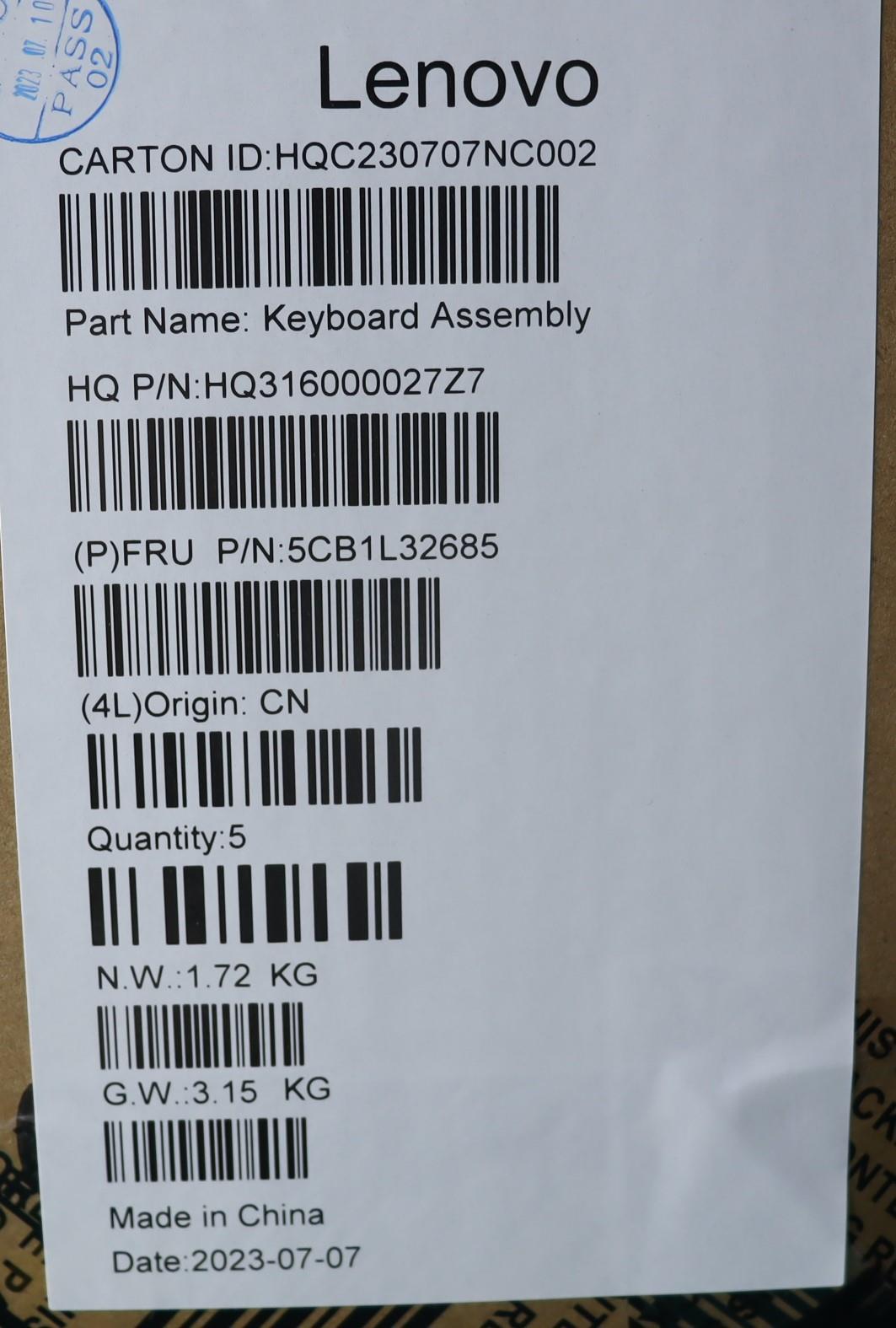 Lenovo Cover Upper Case Assembly Cze/ - 5CB1L32685