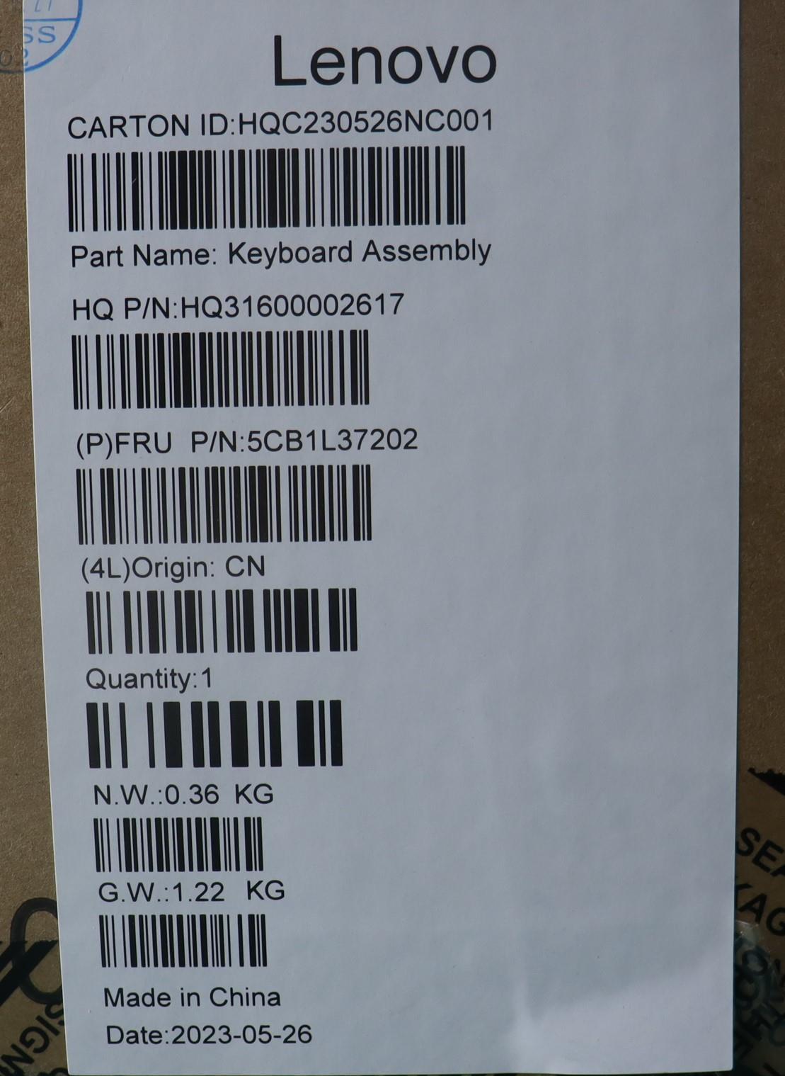 Lenovo Cover Upper Case Assembly Jpn - 5CB1L37202