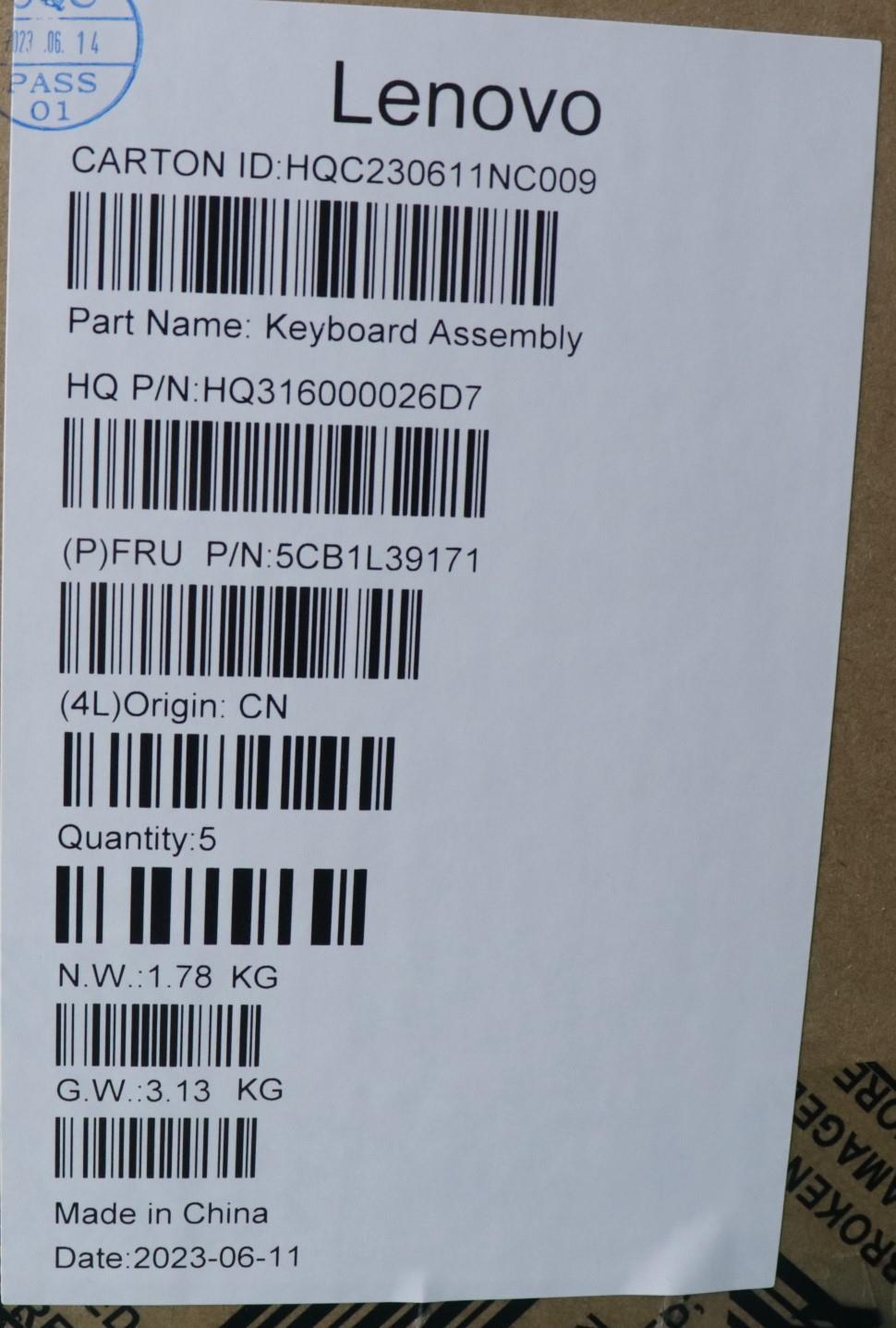 Lenovo Cover Upper Case Assembly Spa - 5CB1L39171