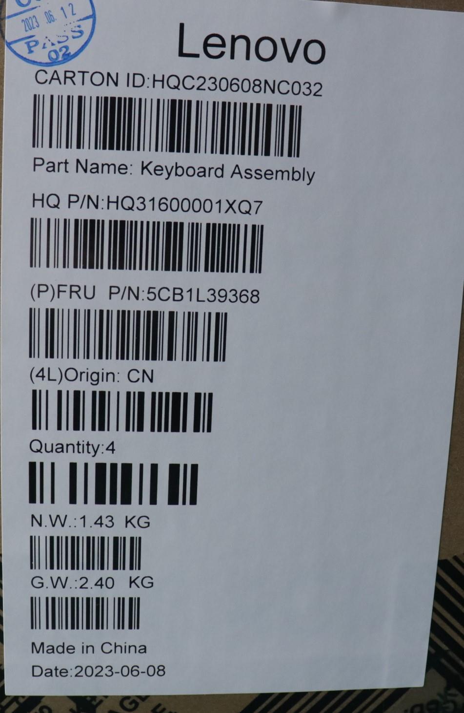 Lenovo Cover Upper Case Assembly Ara - 5CB1L39368