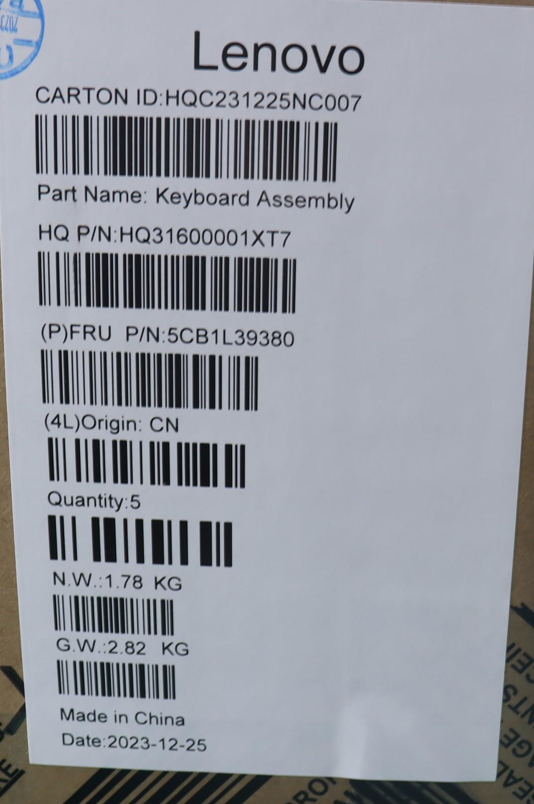 Lenovo Cover Upper Case Assembly Bul - 5CB1L39380