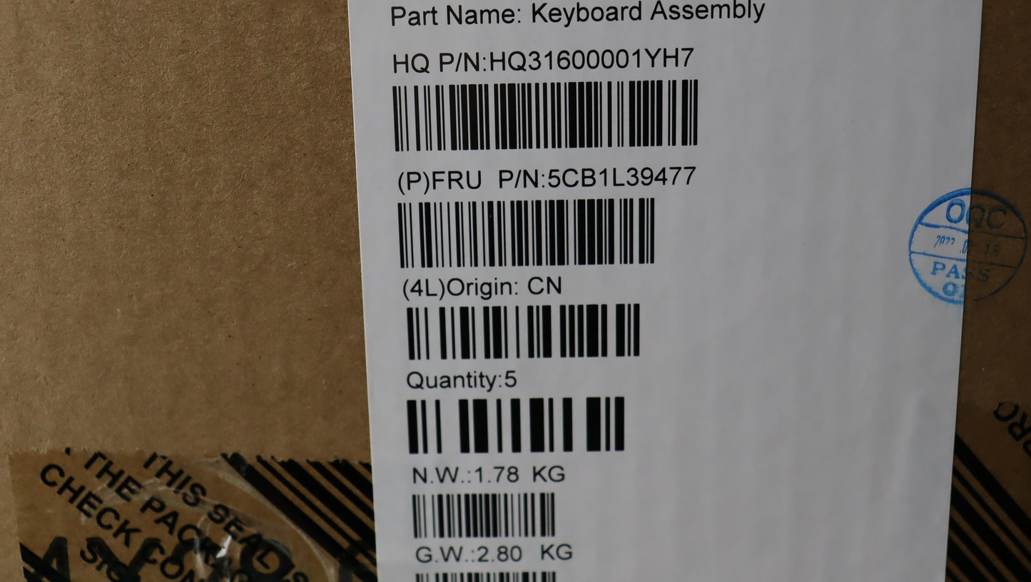 Lenovo Cover Upper Case Assembly Thai - 5CB1L39477