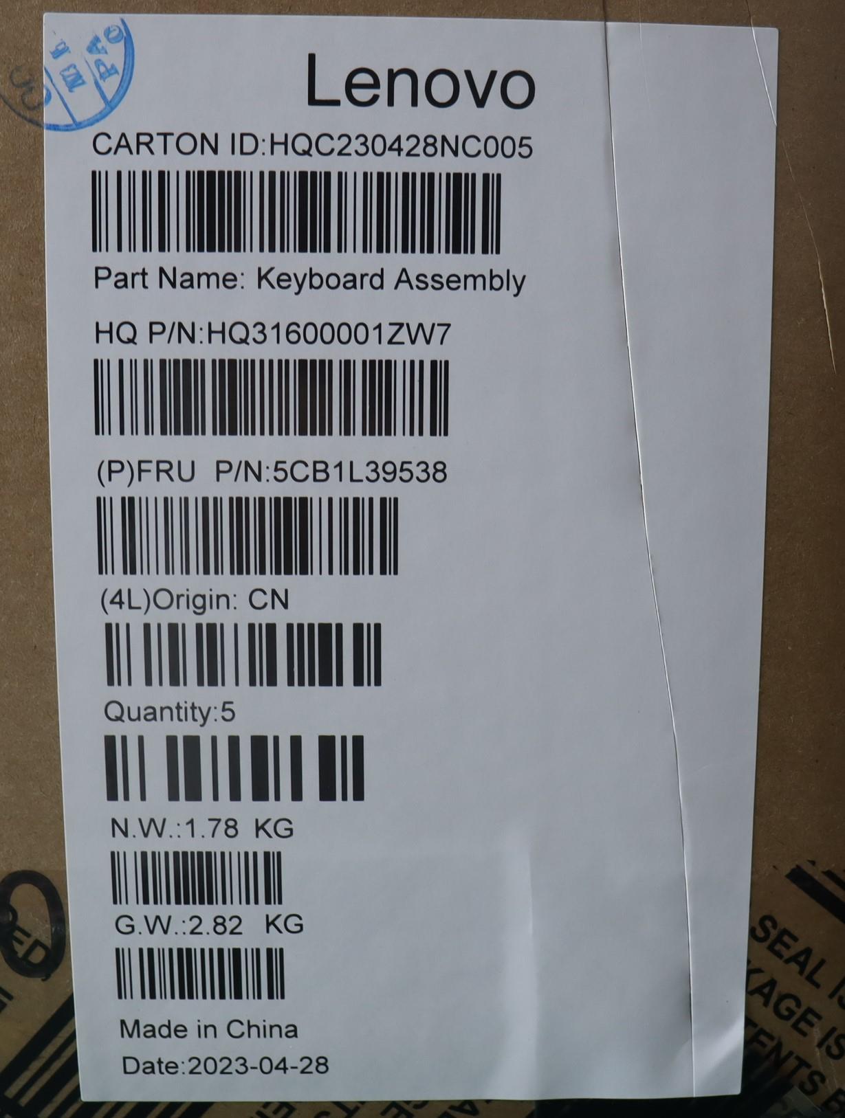 Lenovo Cover Upper Case Assembly Ger - 5CB1L39538