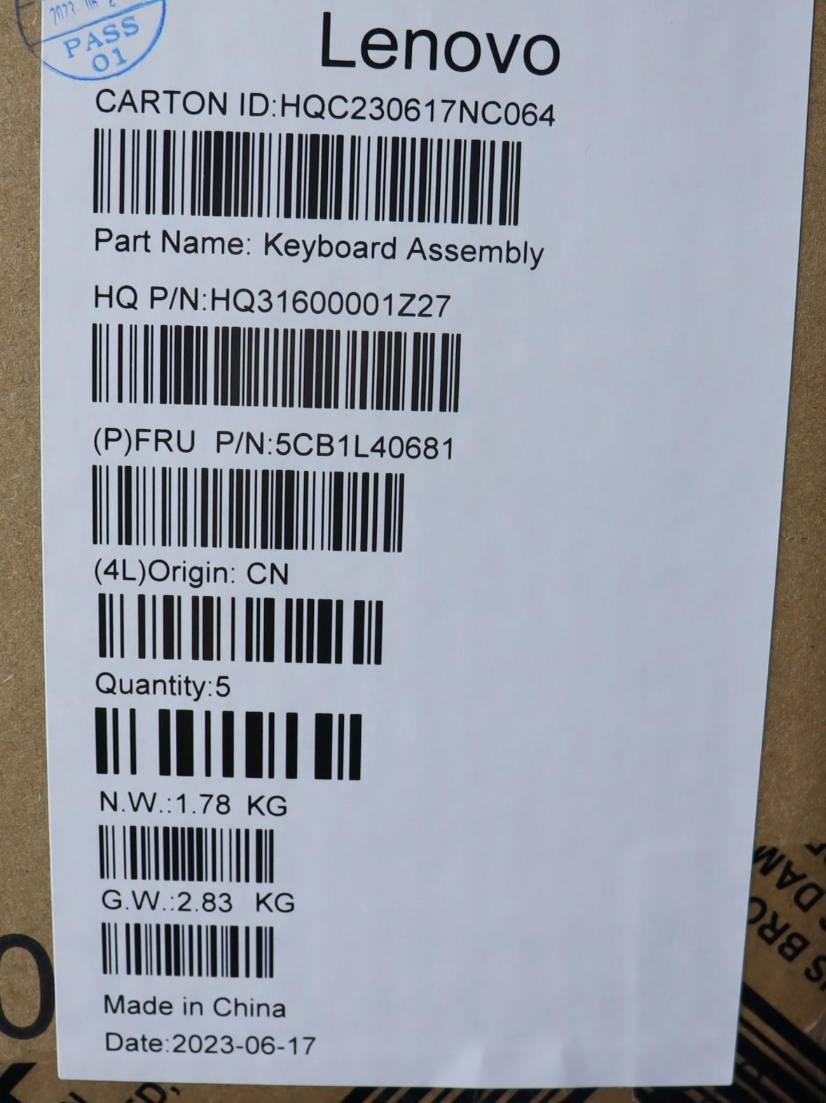 Lenovo Cover Upper Case Assembly Hun - 5CB1L40681