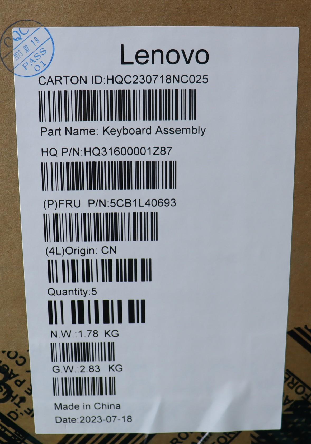 Lenovo Cover Upper Case Assembly Nord - 5CB1L40693