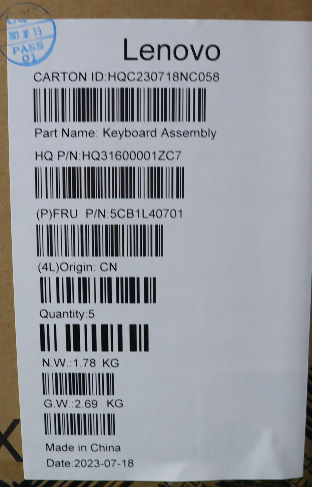 Lenovo Cover Upper Case Assembly Spa - 5CB1L40701