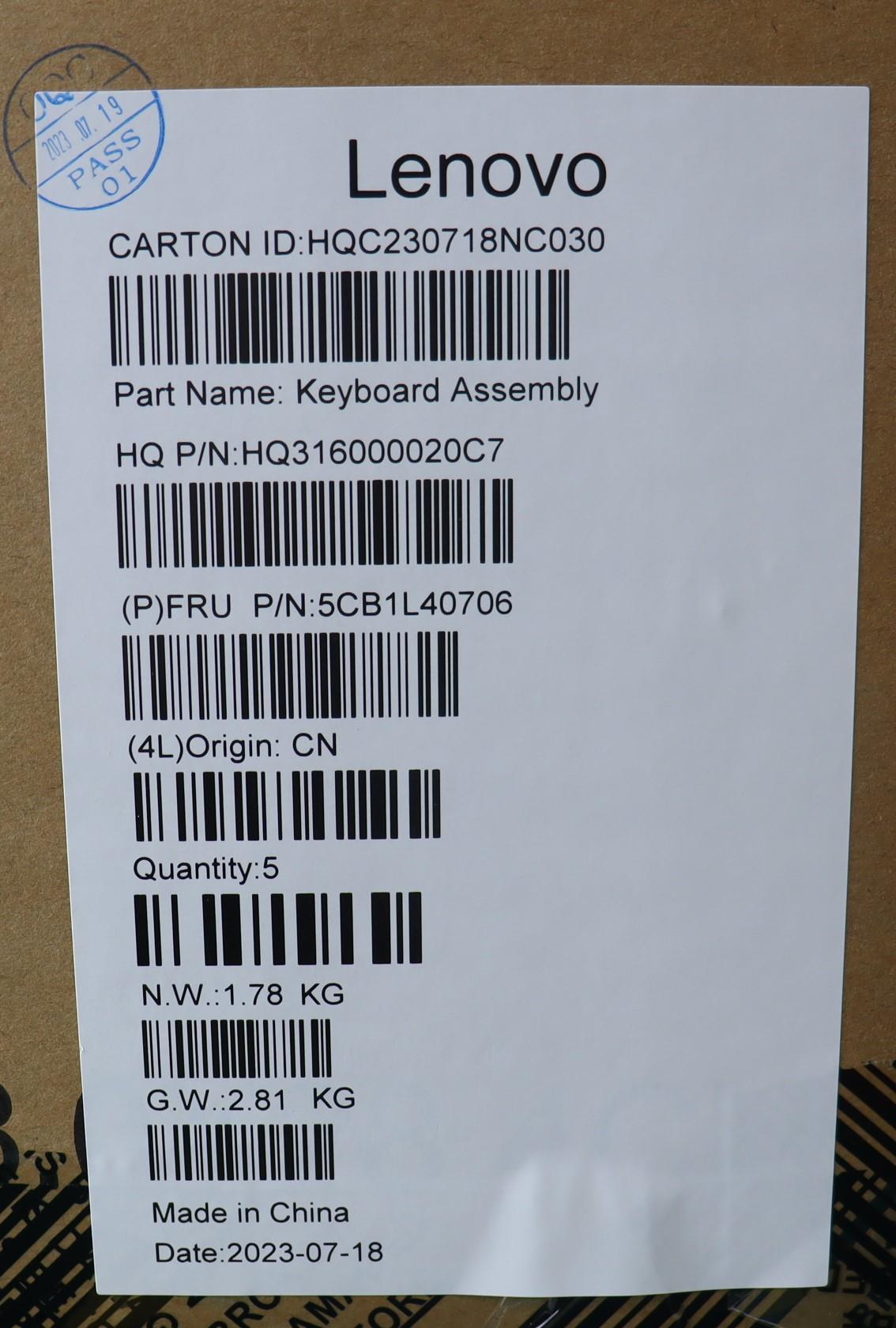 Lenovo Cover Upper Case Assembly Tc H - 5CB1L40706