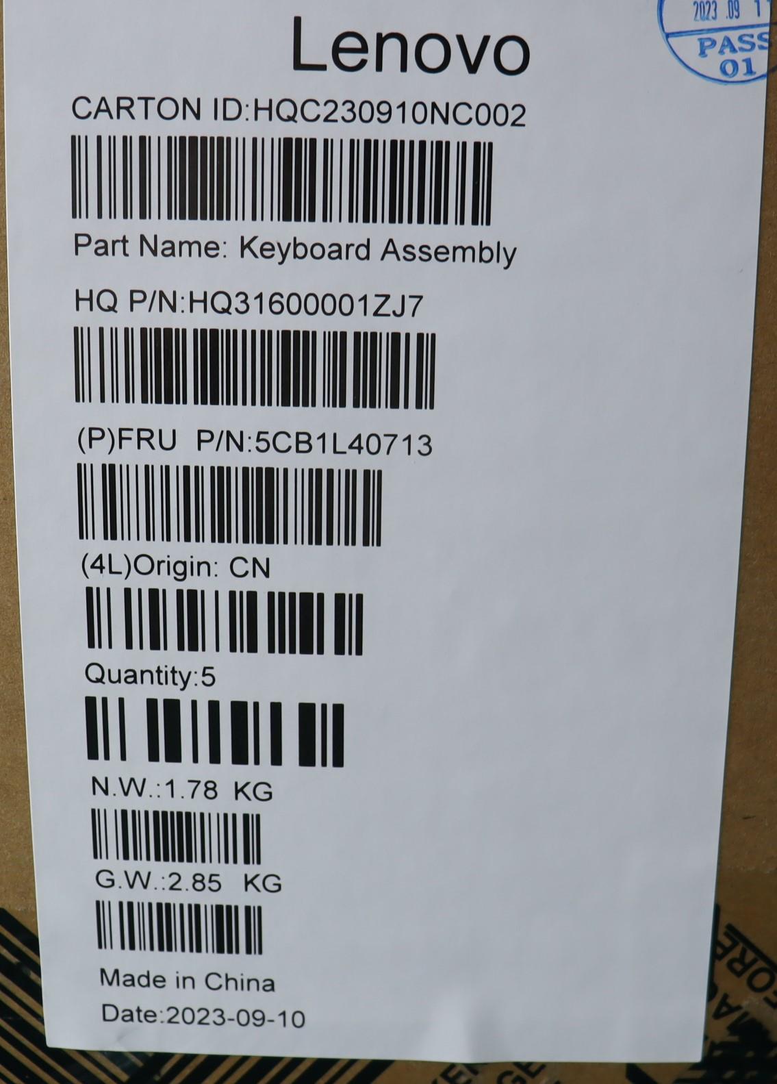 Lenovo Cover Upper Case Assembly Ukr - 5CB1L40713