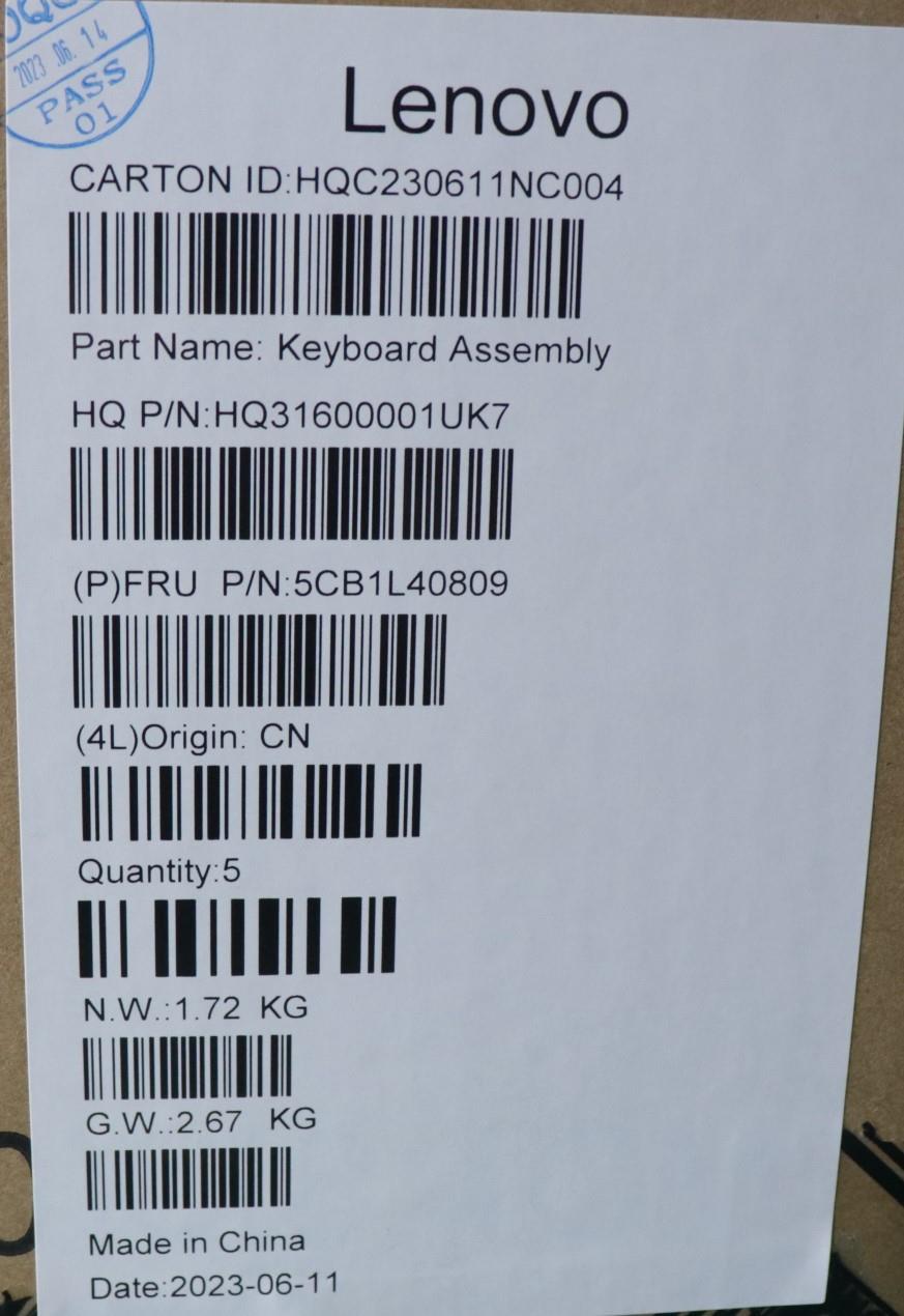 Lenovo Cover Upper Case Assembly Por - 5CB1L40809