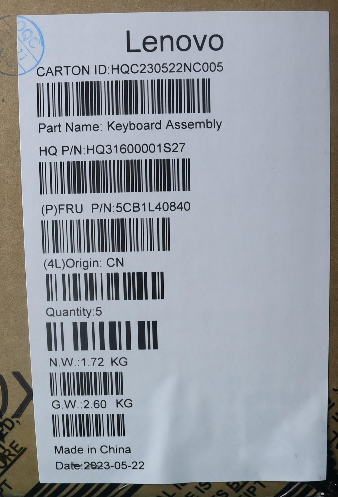 Lenovo Cover Upper Case Assembly Cze/ - 5CB1L40840