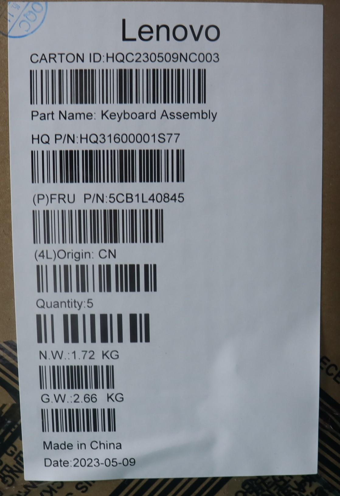Lenovo Cover Upper Case Assembly Fra - 5CB1L40845
