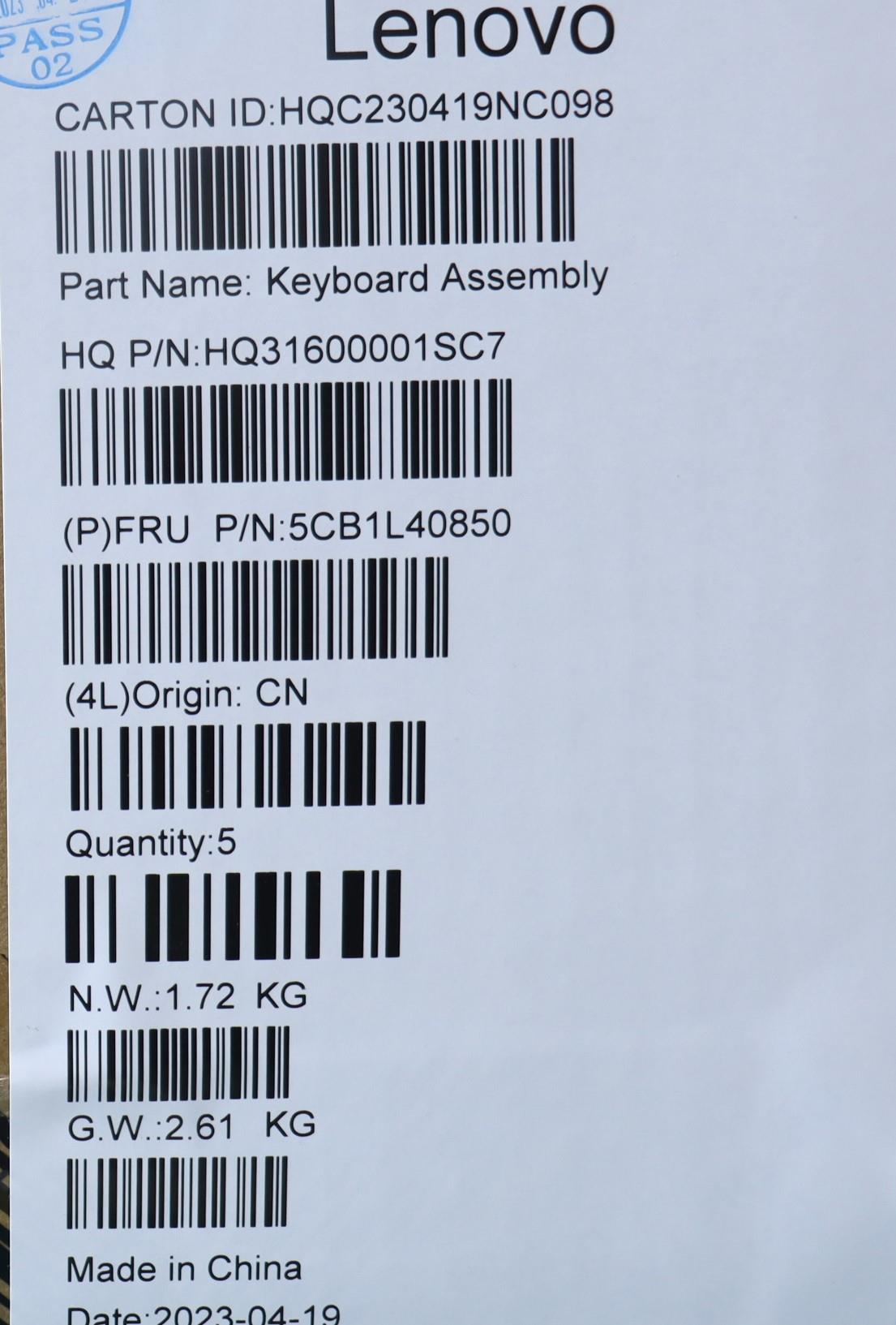 Lenovo Cover Upper Case Assembly La S - 5CB1L40850