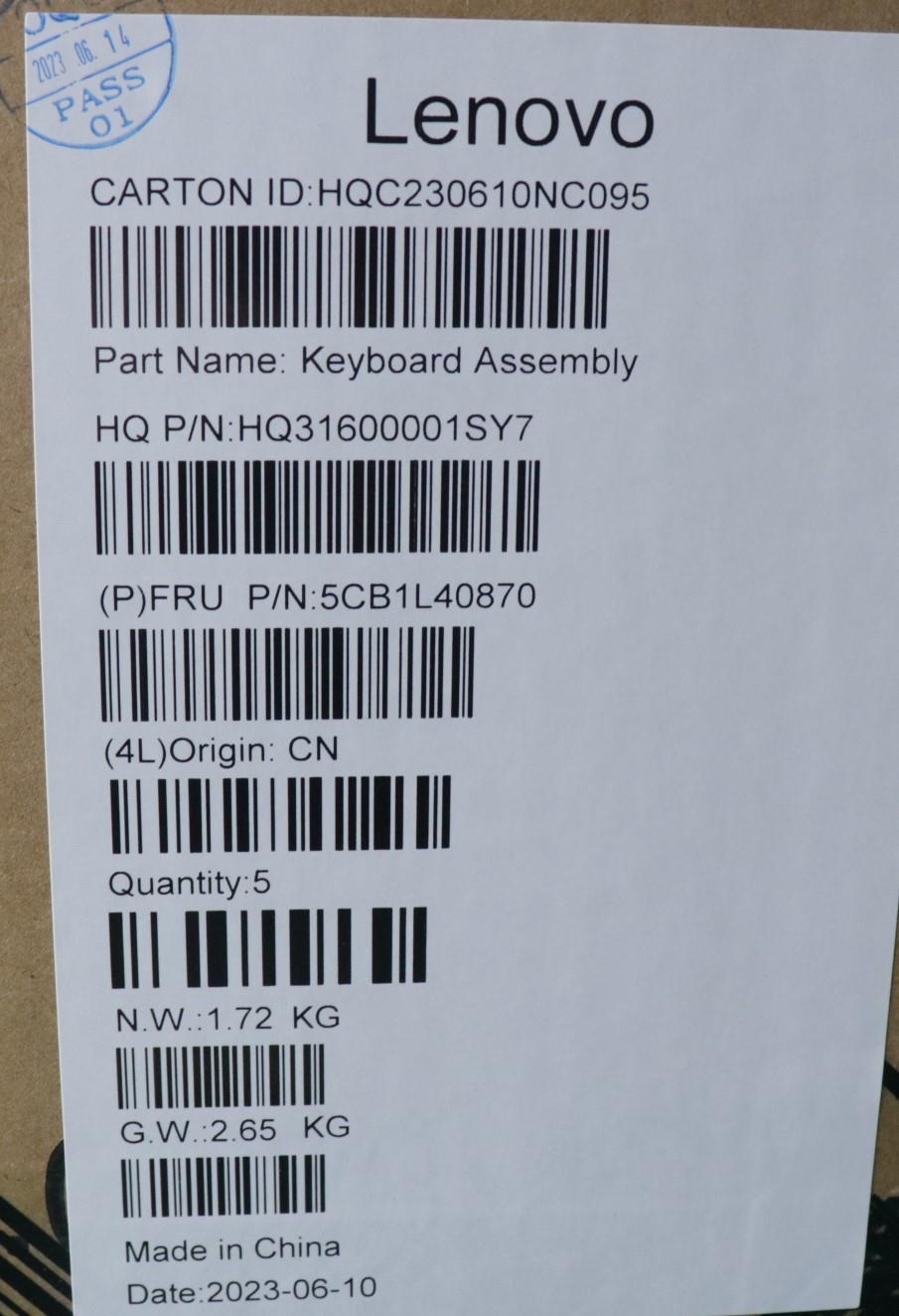 Lenovo Cover Upper Case Assembly Euro - 5CB1L40870