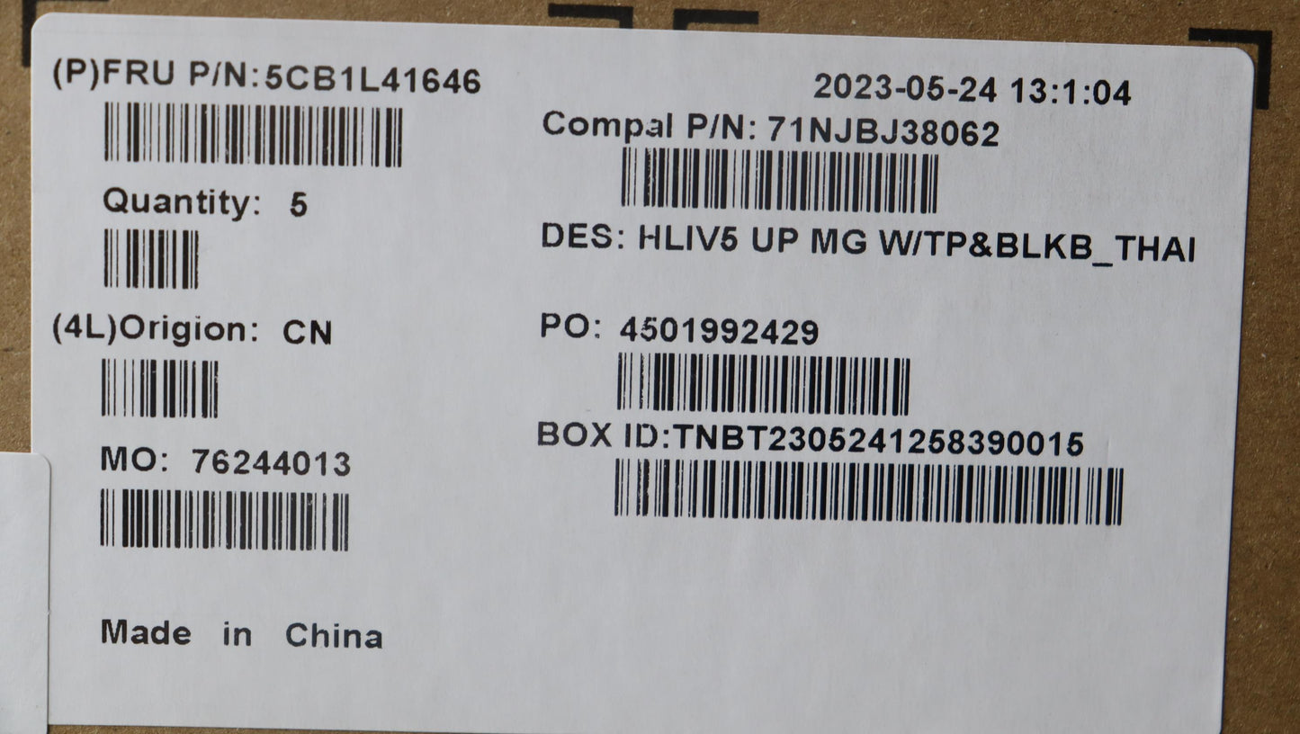 Lenovo Cover Upper Case Assembly Thai - 5CB1L41646
