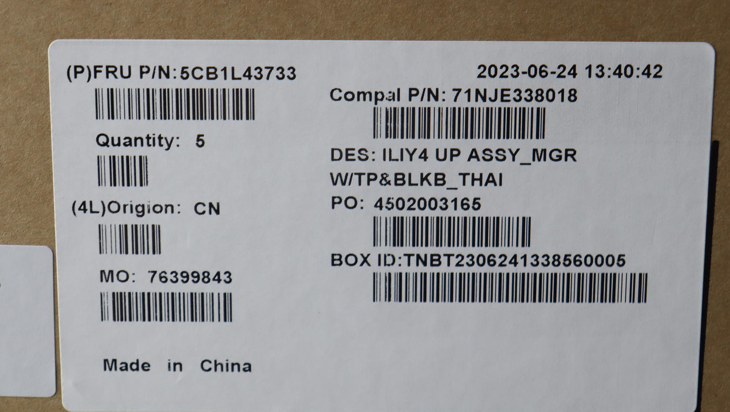 Lenovo Cover Uppercaseassembly Thai C - 5CB1L43733